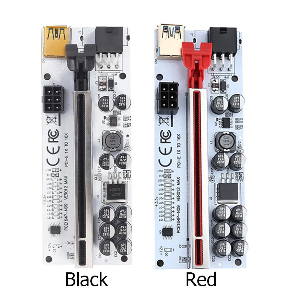 3/6/10Pcs Pci e Riser Ver012 Max PCI-E Card Adapter Multiplier PCI Express 1x 16x USB 3.0 for Mining with LED Indicator |