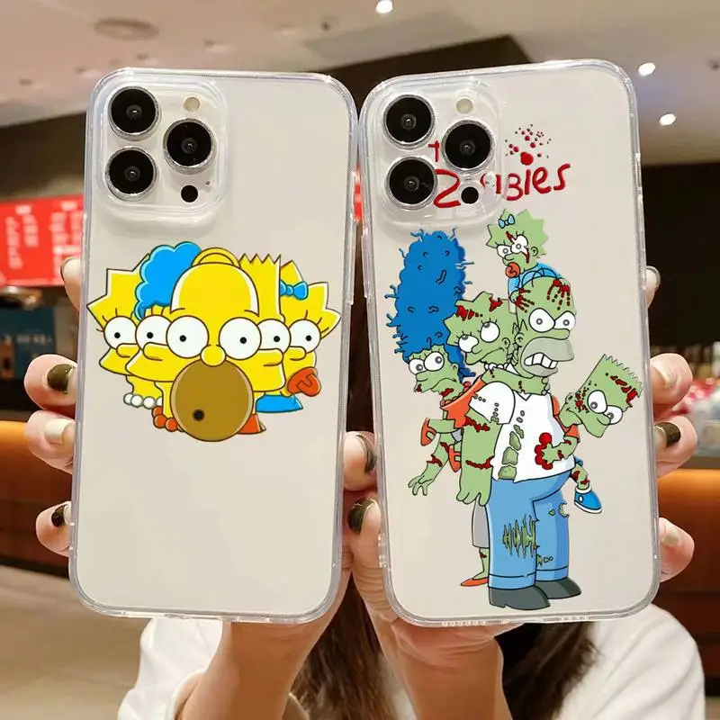 

Funny Cartoon Homer Simpson Phone Case For iphone 14 Plus 13 12 11 Pro Max Mini X XS XR Soft Transparent Cover