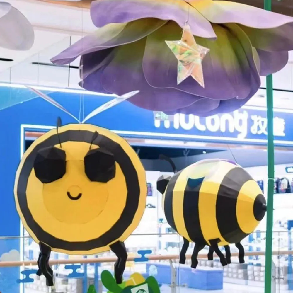 

Handmade Origami 3D Animal Paper Mold Bee DIY Shopping Mall Window Hanging Festival Decoration For Home Craft Creative Kids Toy