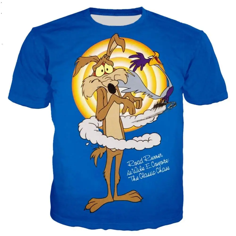 

Новая футболка Roadrunner Wile E Coyot Series для мужчин и женщин, новинка, модная футболка с 3d принтом, уличная одежда в стиле хип-хоп, повседневные летни...
