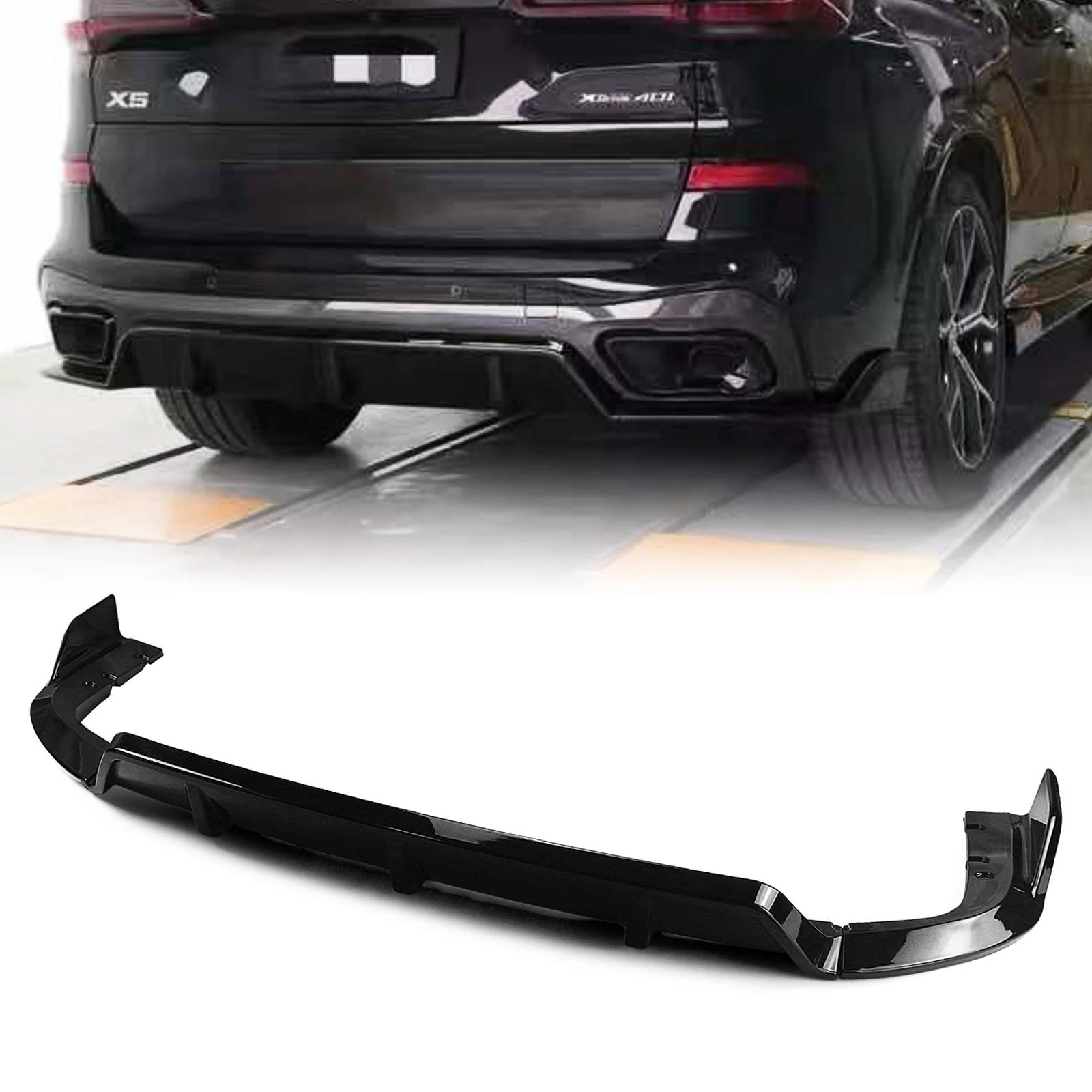 

Rear Diffuser Bumper Lip ABS Plastic Car Exhaust Guard Body Kit Boot Splitter Spoiler Plate For BMW G05 X5 M Sport 2019-2022