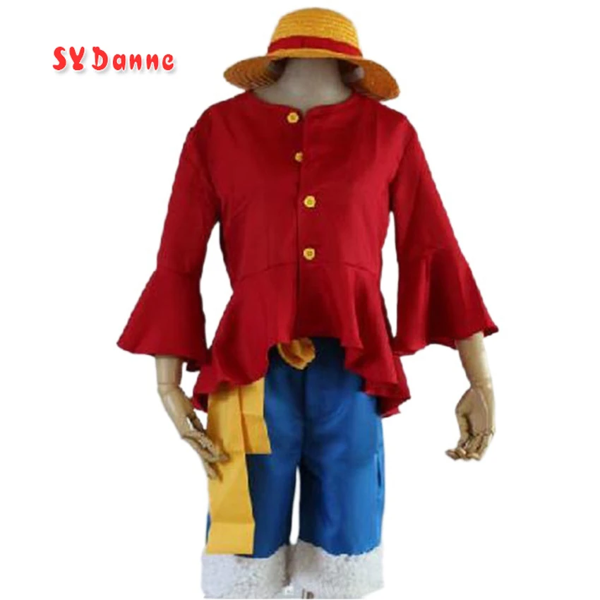 

One piece Monkey D. Luffy Cosplay Costumes Shirt Pants Wigs Shoes Summer Clothing Set For Halloween Party Christmas