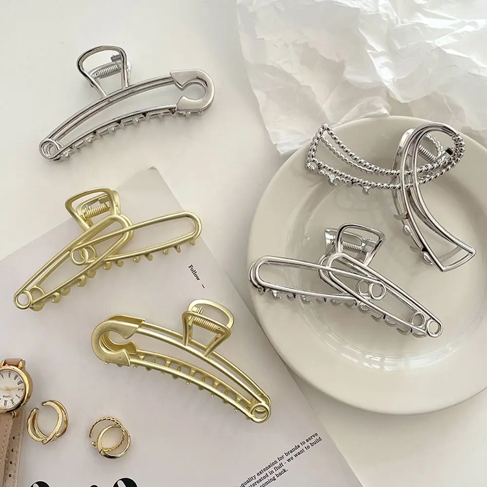 Большая металлическая заколка для волос женщин в форме простой элегантный