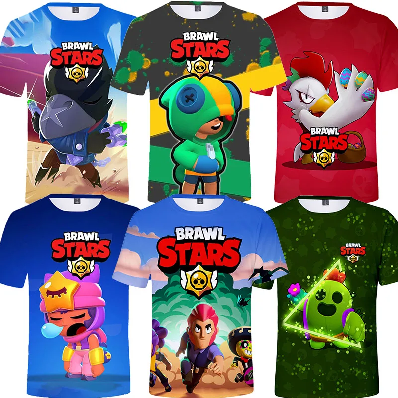 

3D Print T Shirts BiBi Sprout Shoot Kids T-shirt Crow Game Boys Girls Cartoon Tops Teen Clothes