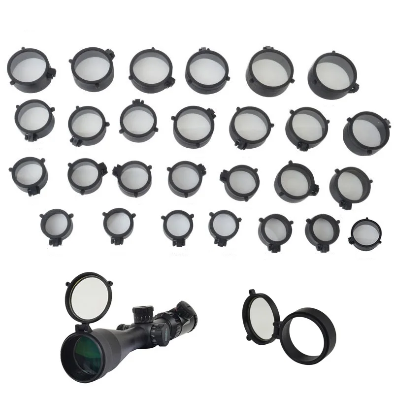 

30mm-69mm Transparent Scope Lens Cover Flip Up Quick Spring Protection Cap Objective Lense Lid for Hunting