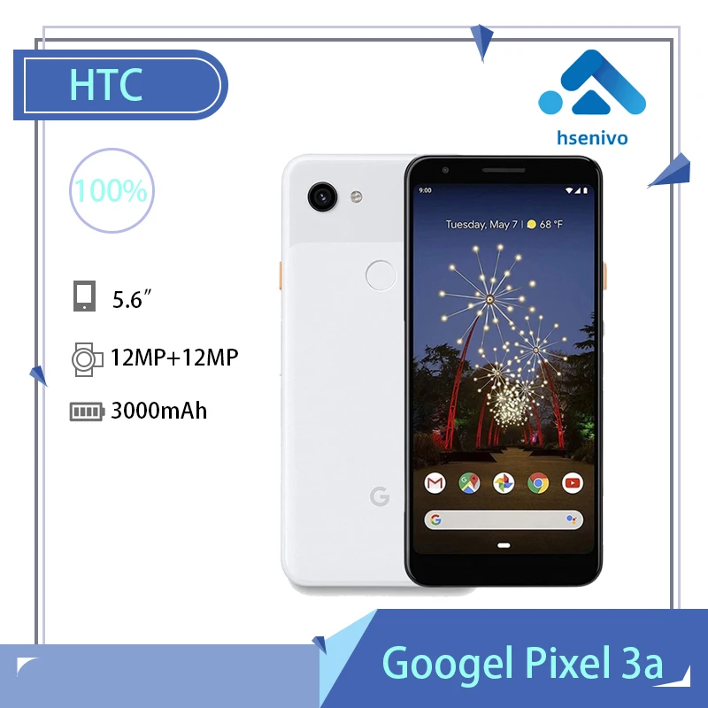 

HTC Google Pixel 3a Refurbished-Original Unlocked Octa Core 5.6 Inches Single SIM 4G LTE 4GB RAM 64GB ROM 12MP Camera Android