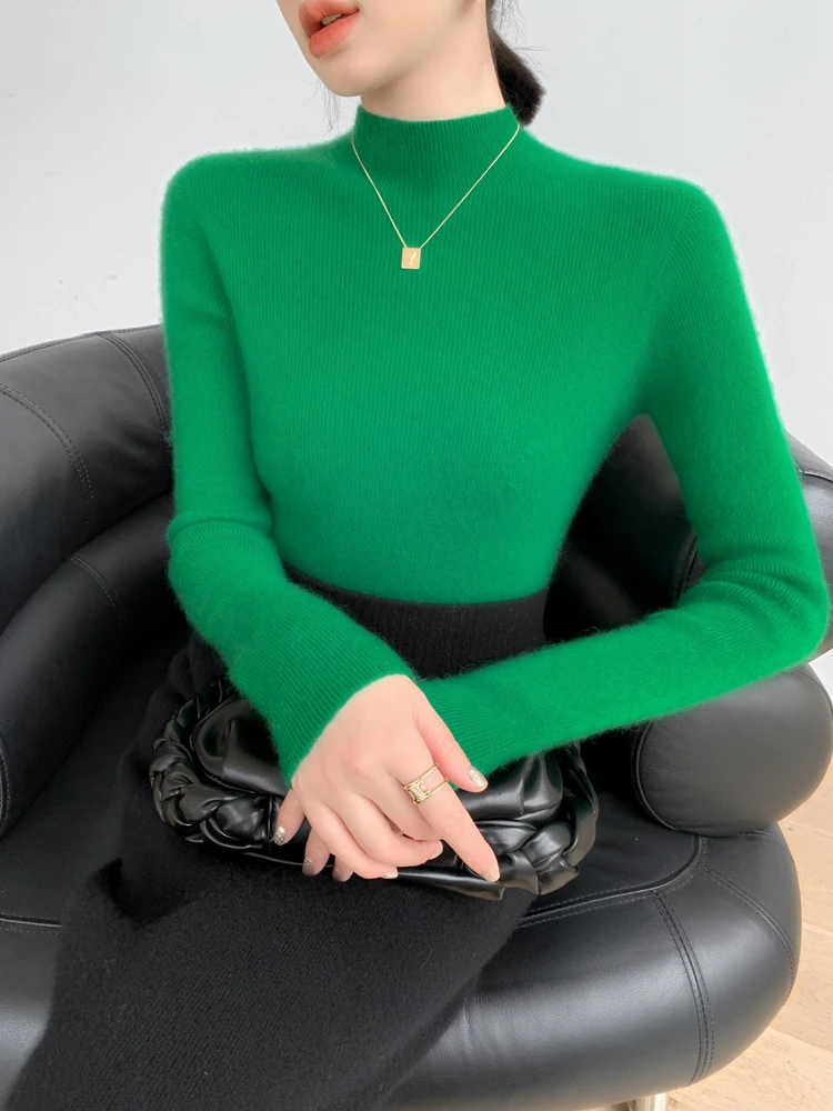 Новый шикарный женский свитер из 100% кашемира пуловер с воротником-стойкой