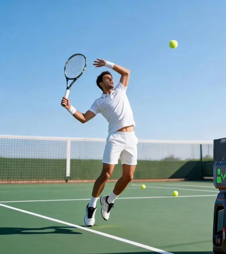 Фото Портативная теннисная машина для подачи мячей Tenniix с голосовым управлением и функцией тренировки. №1