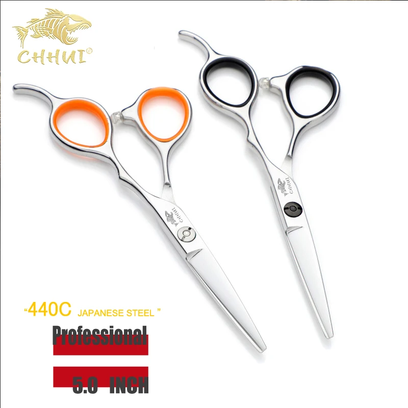

CHHUI 5 Inch 440c Japanese Steel Hair scissors Professional High Quality Cutting Hairdressing Scissors barber Shop salons shears