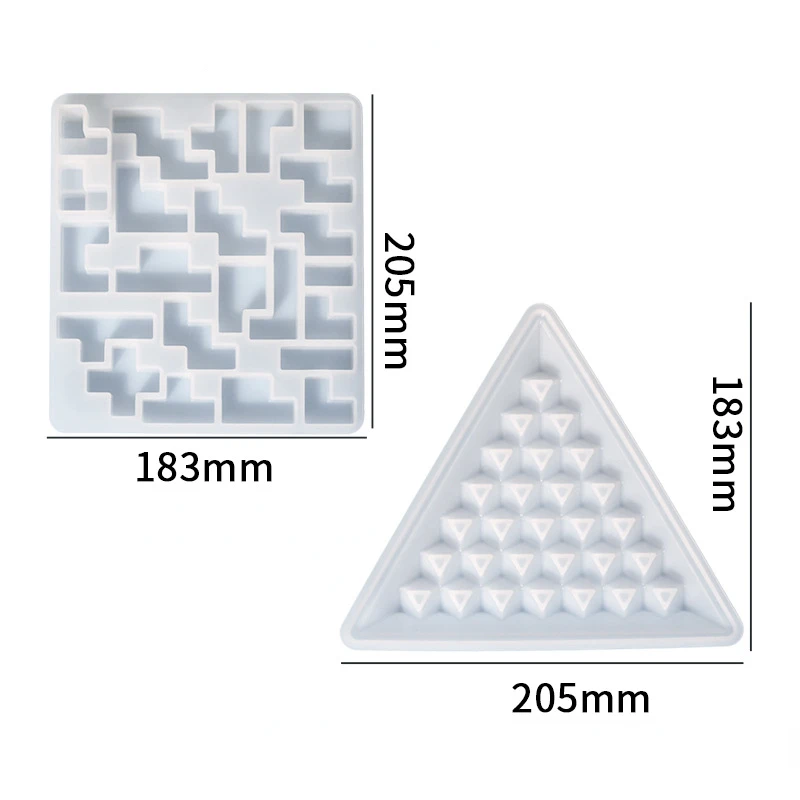 Пирамидальная головоломка из силикона для формирования строительных блоков игрушки "Куча форм для смолы эпоксидной смолы" для детей.