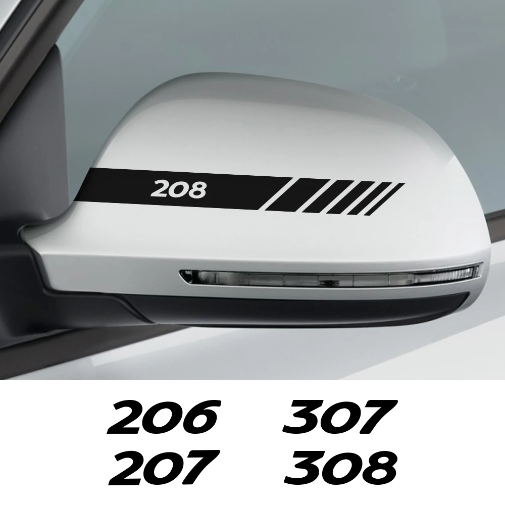 

Car Rearview Mirror Cover Stickers Decals for Peugeot 206 207 208 307 308 407 107 301 306 406 408 508 607 Auto Accessories,20cm