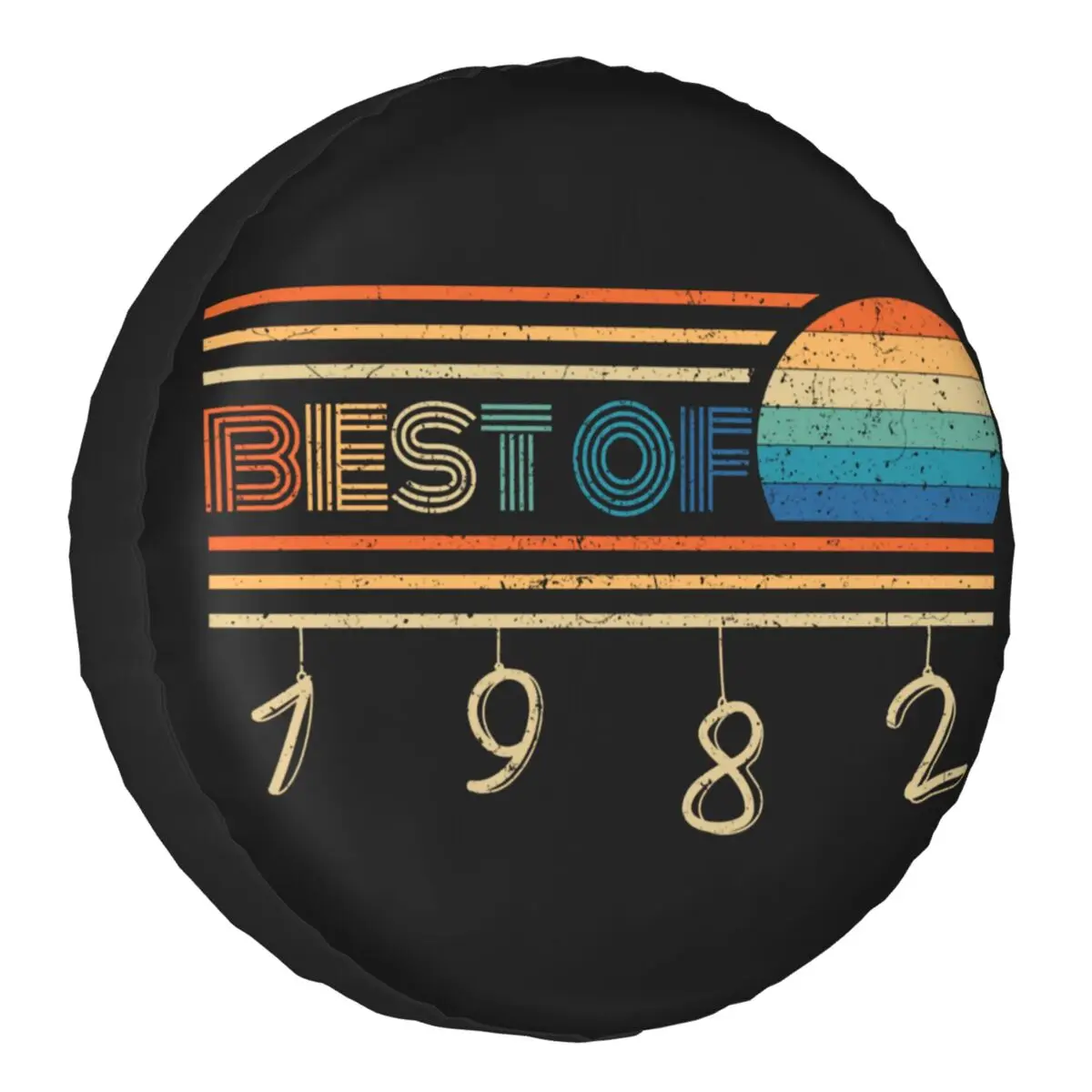 

Born In Best Of 1982 Tire Cover 4WD 4x4 SUV 40th Birthday Spare Wheel Protector for Prado Pajero Jeep 14-17 Inch