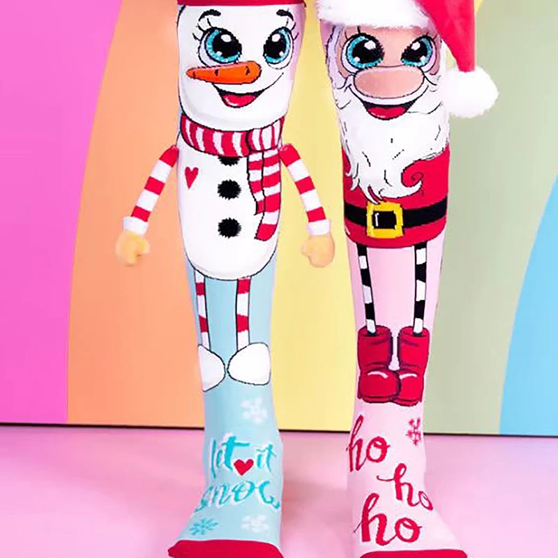 1 пара модных мультяшных рождественских чулок с Санта-Клаусом прозрачный принт