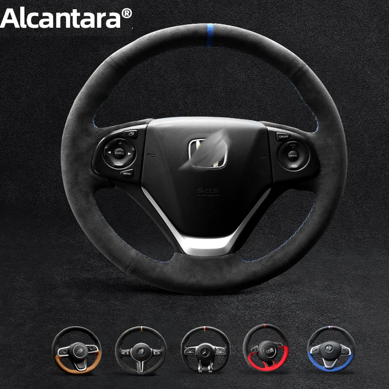

for Honda Hand Sewn 100% Alcantara Suede Car Steering Wheel Cover Crv Civic Xrv Accord Vezel Crider City All Series
