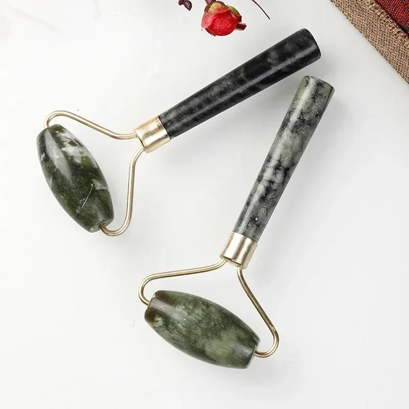 Ролик-массажер для лица Gua Sha Jade Store Скребок-ролик массажа гуаши Лифтинг похудения