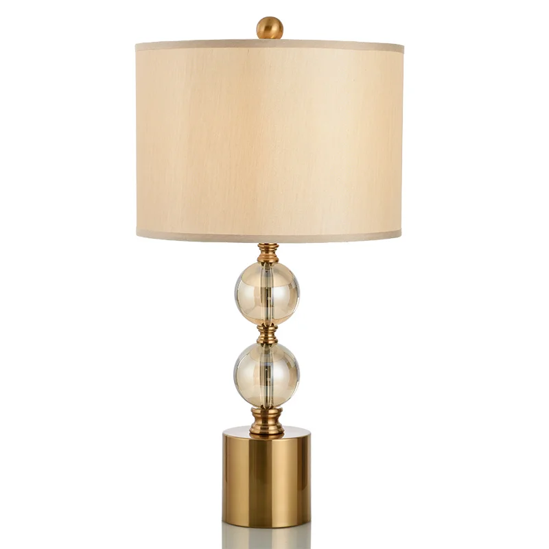

American Style Simple Creative Crystal Ball Table Lamp for Bedroom Living Room Led EU Plug Button Switch Table Lamp Home Decor