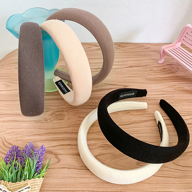Sponge Hair Band Wide Side Simple Hairpin Korean High Skull Top Hair Accessories Headband