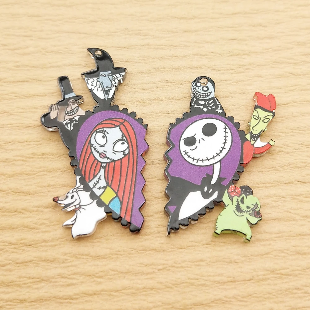 10 шт. акриловые подвески в виде сердца на Хэллоуин