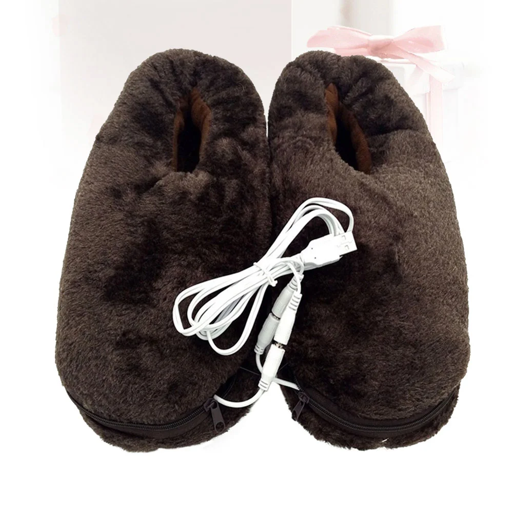

1 Pair of Slippers Plush USB Slippers USB Heating Slippers Heating Slippers for Men