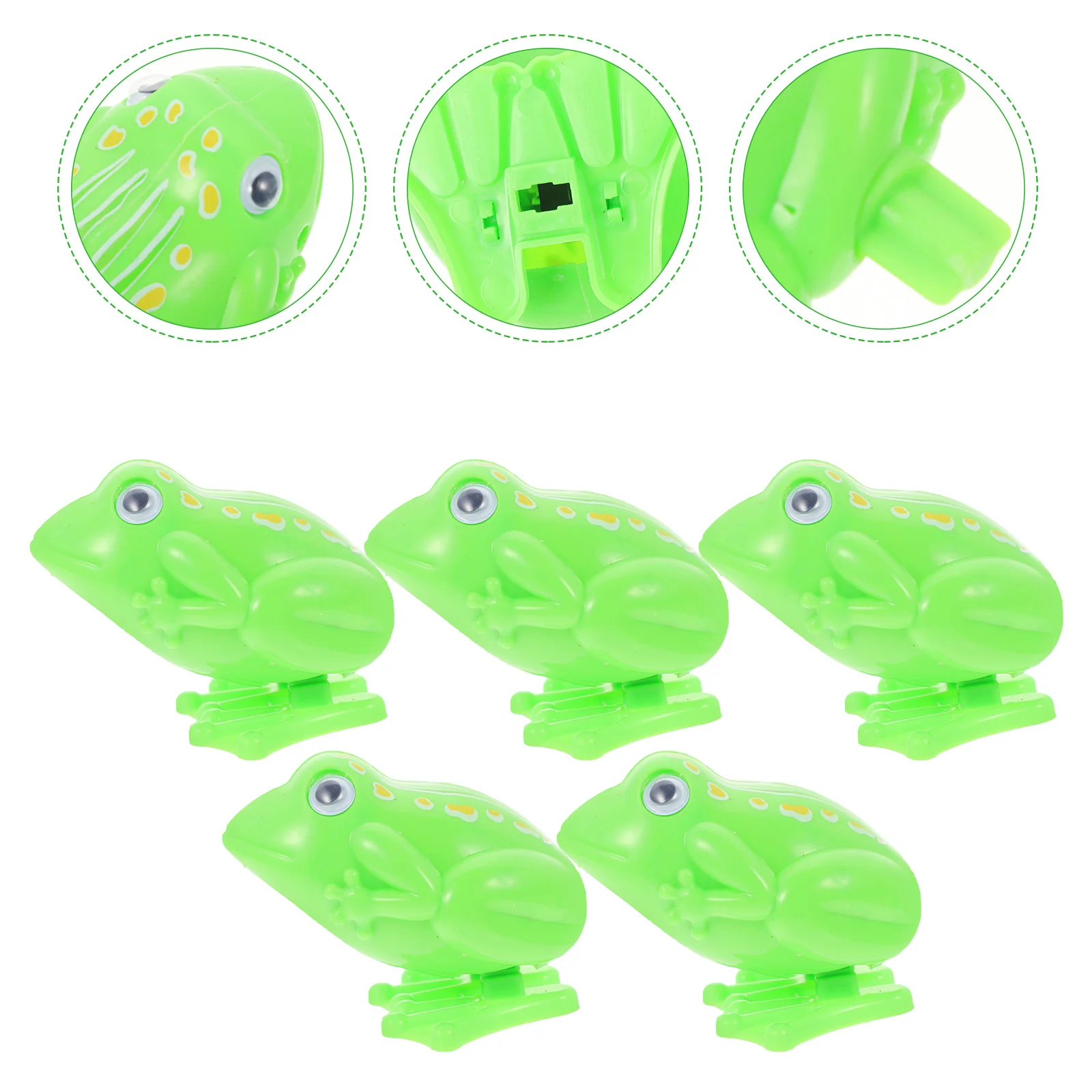 

5Pcs Decorative Jumping Wind-Up Clockwork Cognitive Frogs Funny Animal