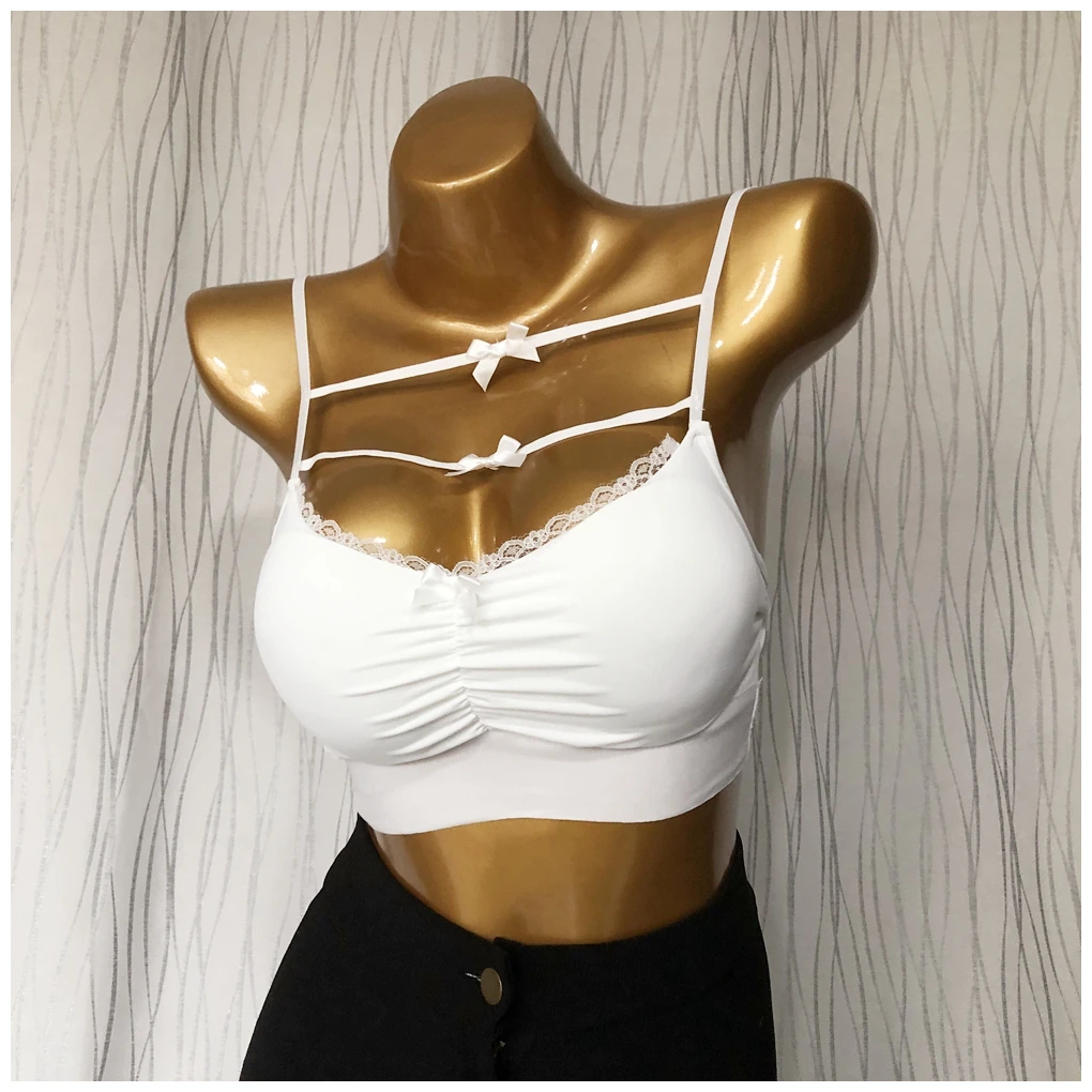 2024 New All-Match Inner wear Vest Elastic Scheming Design Sweet Small Backless Sling Tube Top