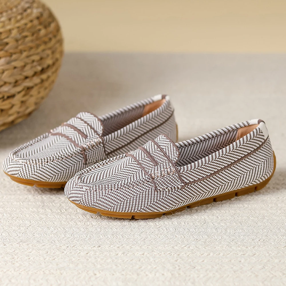 

Туфли женские на плоской подошве, дышащие, трикотажные, удобные, с мягкой подошвой, круглый носок, без застежки, повседневные лоферы, сандалии, a138, весна-лето 2023