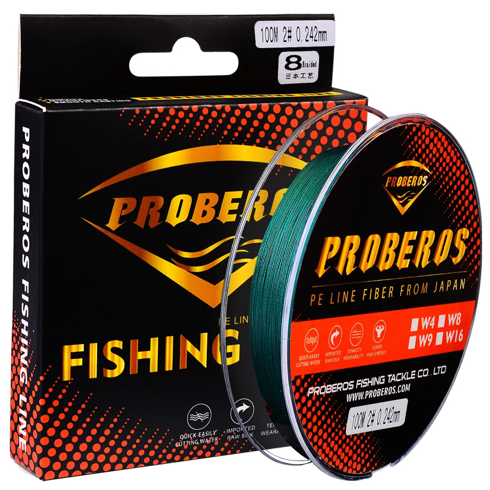 

PRO BEROS 8 Braided Colorful Multifilament Fishing Line 100m 6-120lb PE Braided Line Cord Wrie Snood for Pike Bass Fishing Line