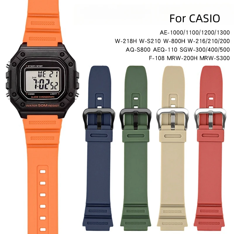 Фото Ремешок для часов RESIN для CASIO G-SHOCK AE-1000W 1300 1200 AQ-S810W S800W SGW-300H 400H 500H W-S200H 800H 216H 735H 215, ремешок для часов №2