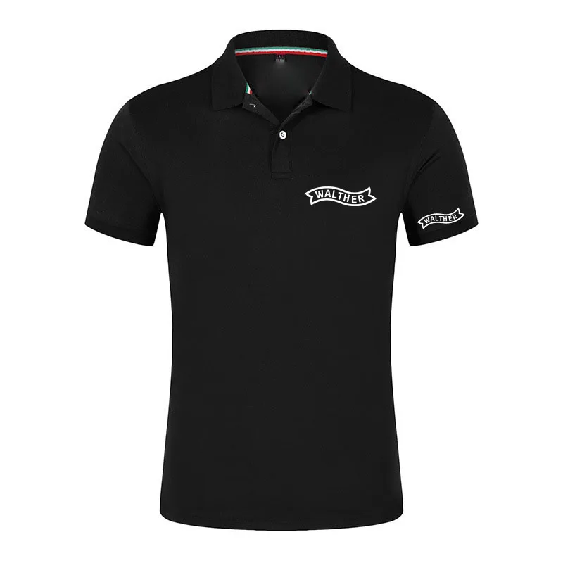 Фото Футболка Walther Firearms Regular Polo для мужчин, подходит для лета, с принтованными узорами. №1
