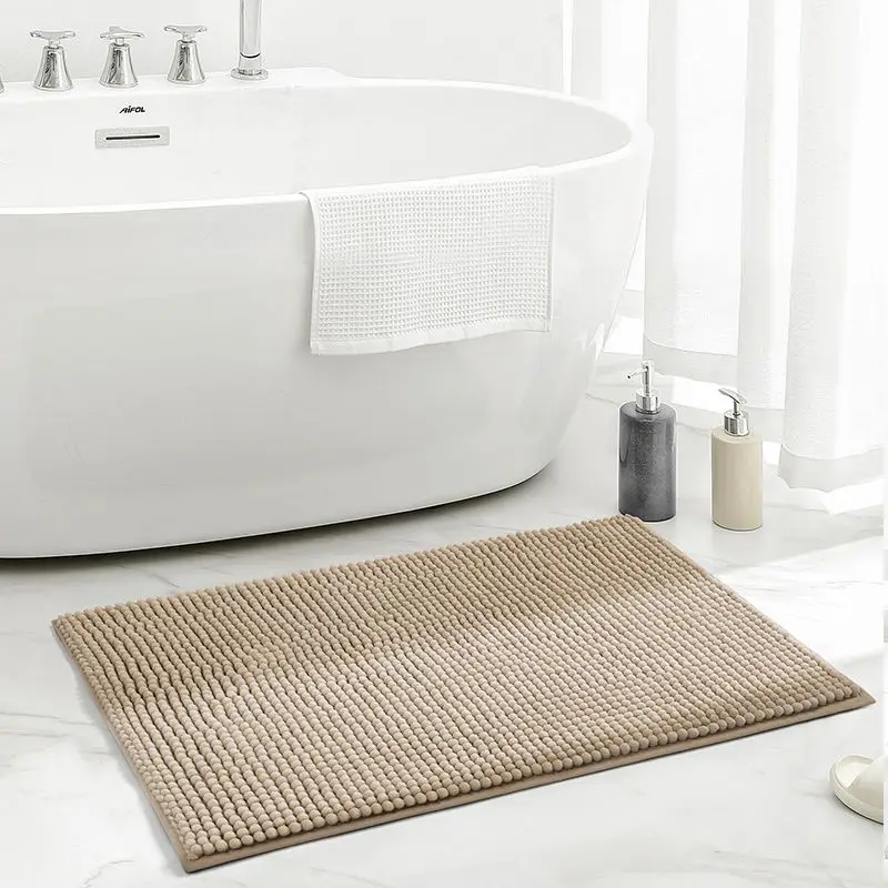 

Short Plush Bathroom Mat Super Absorbent Bath Rug Non-Slip Doormat Chenille Carpets for Shower Room Toilet Entrance Foot Mat set