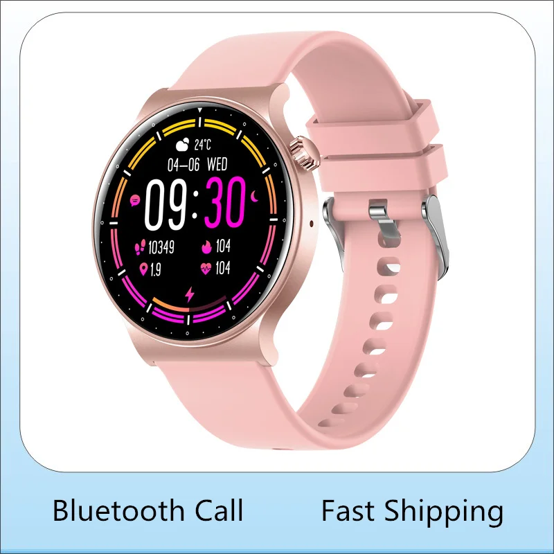 

Smart Watch Bluetooth Call 1.28inch Full Touch Screen Blood Pressure Heart Rate Voice Assistant Custom Dials Smartwtach Women