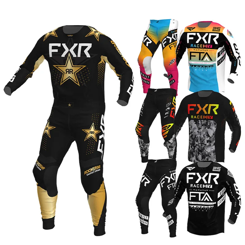 

Новинка 2022 года, комплект из футболки и брюк FXR для мотокросса MX Gear, комбинированный костюм для горных и внедорожных гонок FLEXAIR