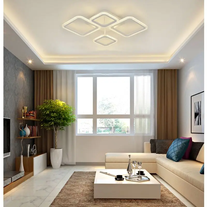 Современный светодиодный потолочный светильник RENQ с 4 кольцами лампа для спальни