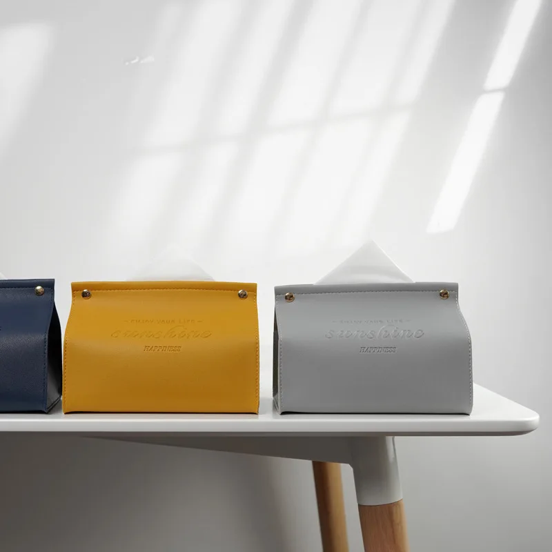 

Easy To Care Storage Box Tissue Box Durable Pu Leather Living Room Decoration Napkin Holder Kitchen Accessories