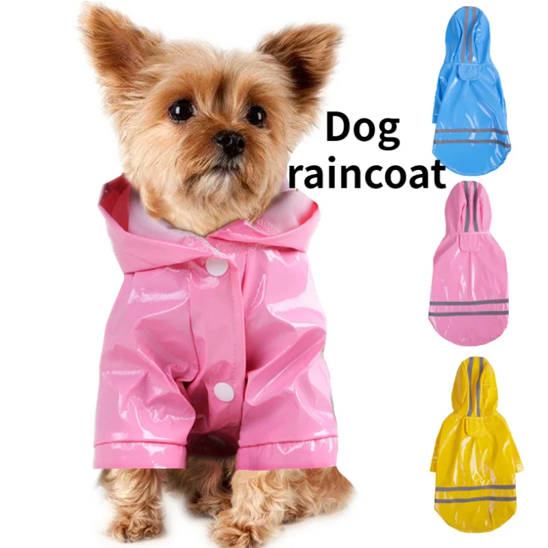 

Summer Outdoor Puppy Pet Rain Coat S-XL Hoody Waterproof Jackets PU Raincoat for Dogs Cats Apparel Clothes Wholesale