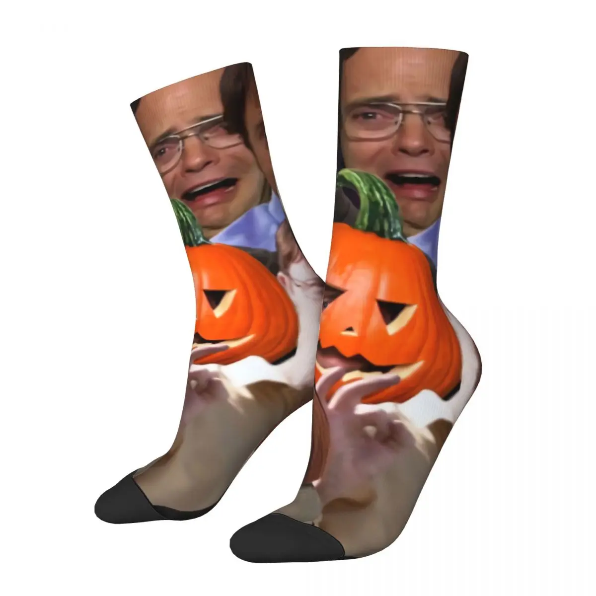 Dwight Schrute Collage Vintage The Office Tv Harajuku Casual Crew Sock Gift Pattern Printed