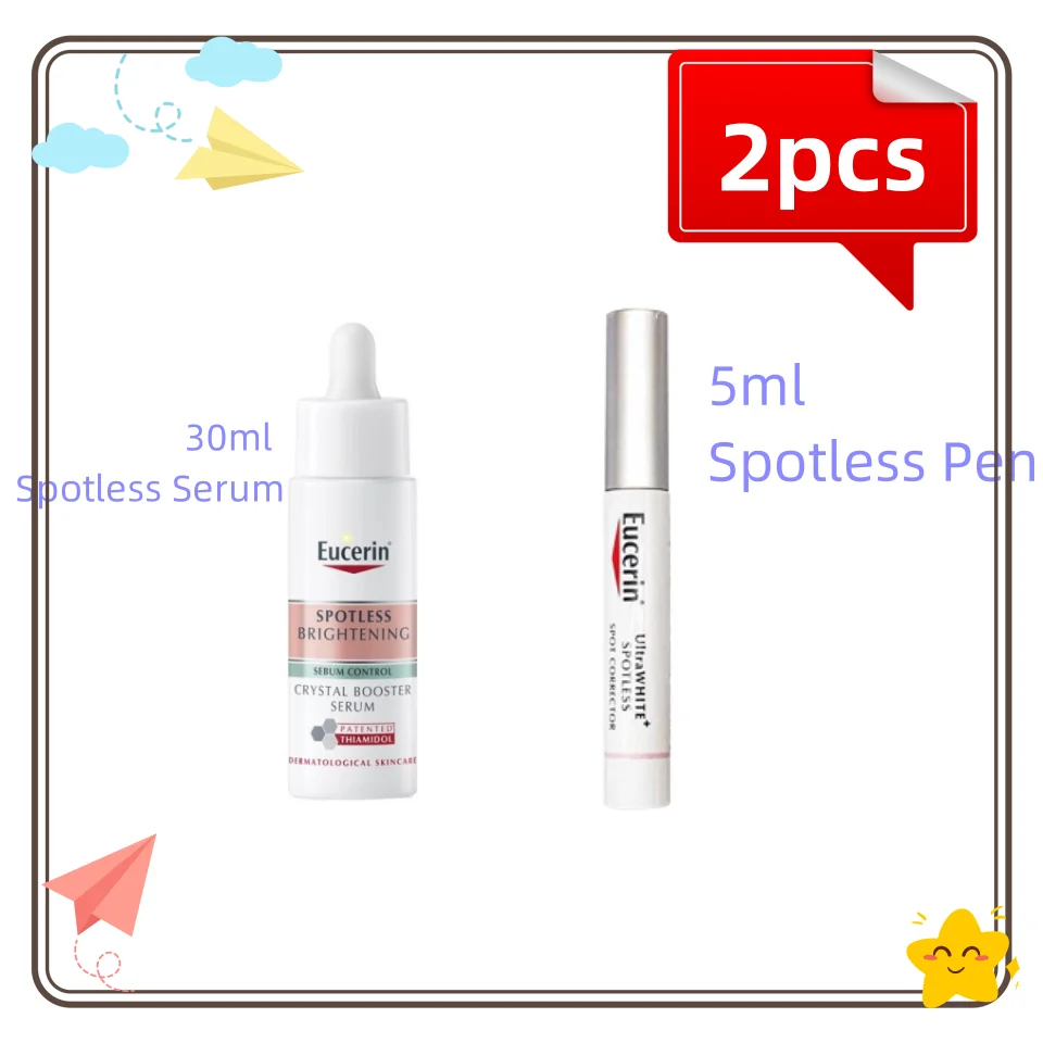

2pcs Eucerin Spotless Brightening Serum & Pen&Sunscreen Crystal Booster Whitening Essence Diminish Dark Pigment Spots