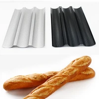 baking tray wave baguette mould long stick non toxic baking dishes pastry tray oven rolling french bread pan 5