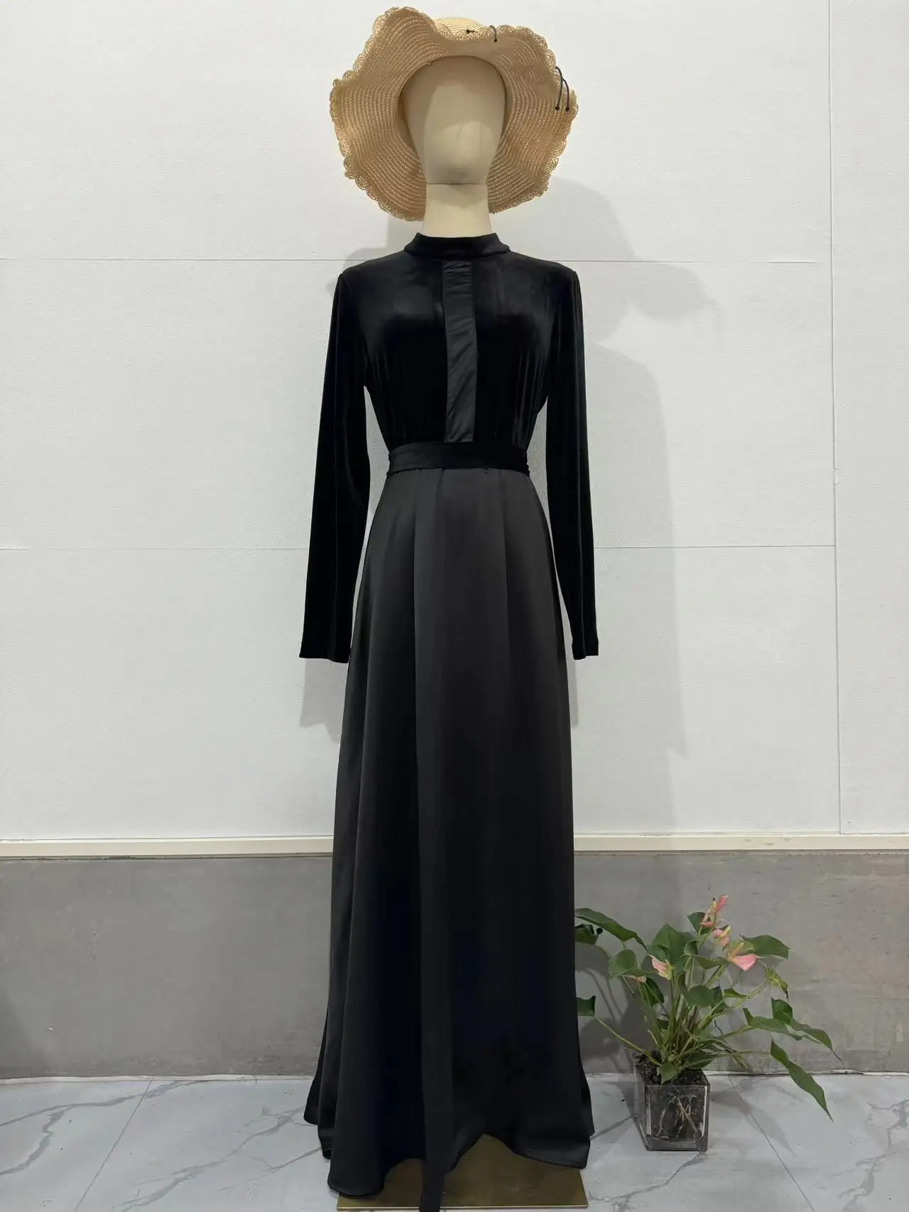 Женское Бархатное облегающее платье с длинным рукавом повседневное однотонное в