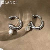 bilandi 925%c2%a0silver%c2%a0needle trendy jewelry tassel metal earrings 2022 new trend pearl drop earrings for women girl party gifts