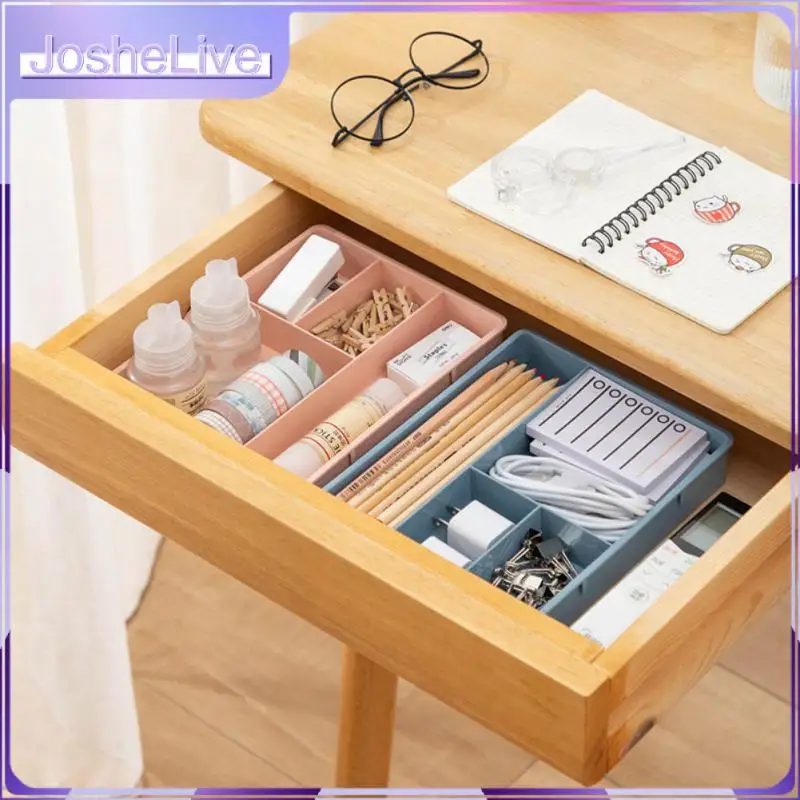 

4 Slots Grid Drawer Organizer Box Storage Container Household Desktop Dressing Table Jewelry Small Objects Separated Storage Box