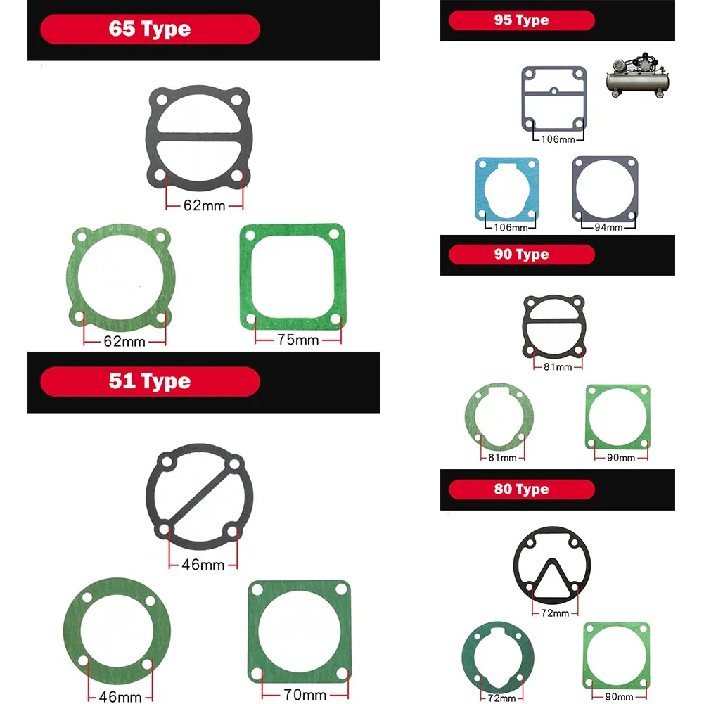 Cylinder Head Gasket Paper Seal Gasket Thicken Cylinder Head Paper Gasket For 51 65 80 90 Air Pump Accessories