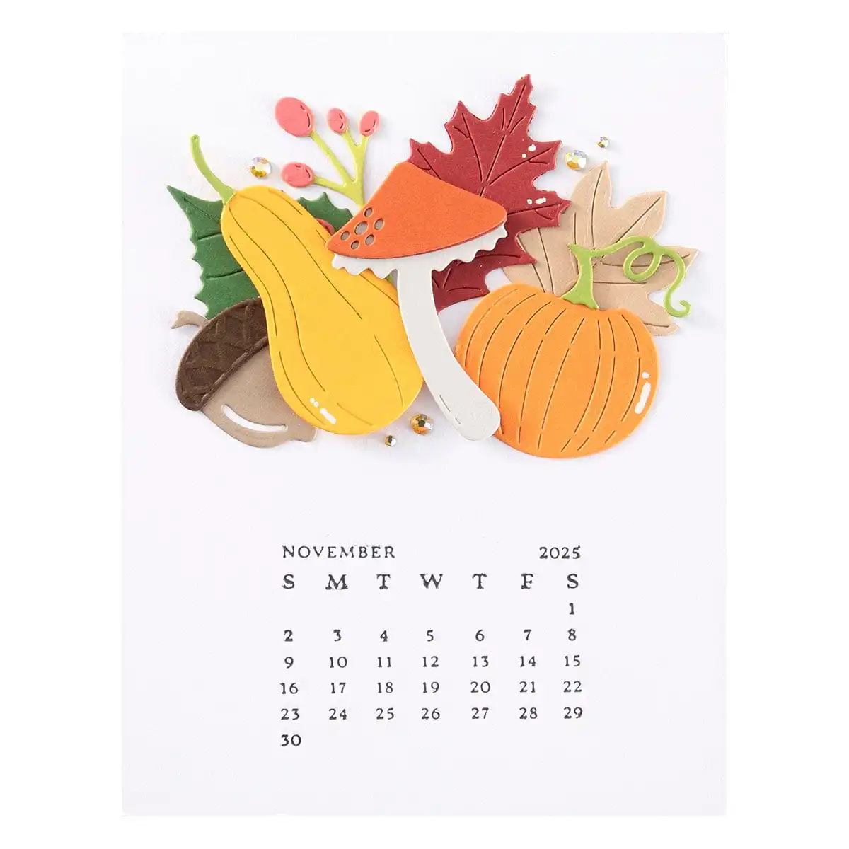 Новинка 2024 года ноябрь 2025 г. DIY календарь пресс-пластины металлические штампы для