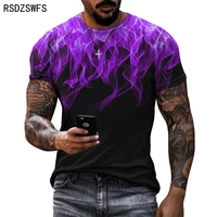 colorful flame pattern 3d print mens t shirt o neck short sleeve street oversized t shirt casual mens top t shirt