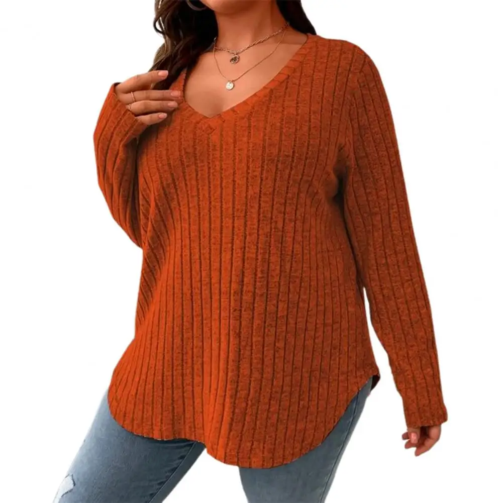 

Spring Fall Top Blouse Women Elegant Irregular Hem V-neck Pullovers Knitted Tops Women Clothing 2023 blusas para mujer