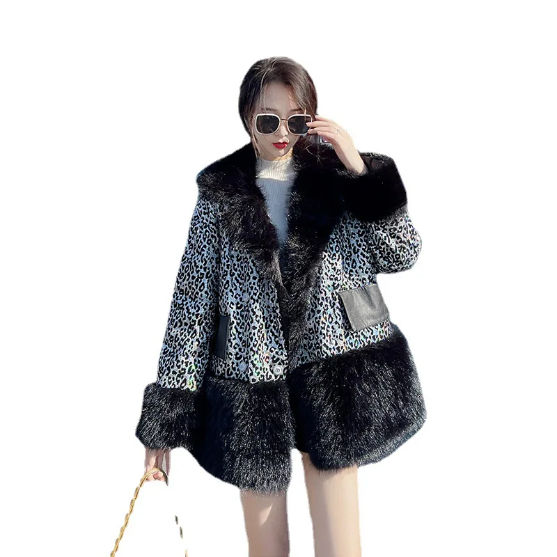 2022 fur coat women's mid-length autumn and winter new thick plush fur young fur coat