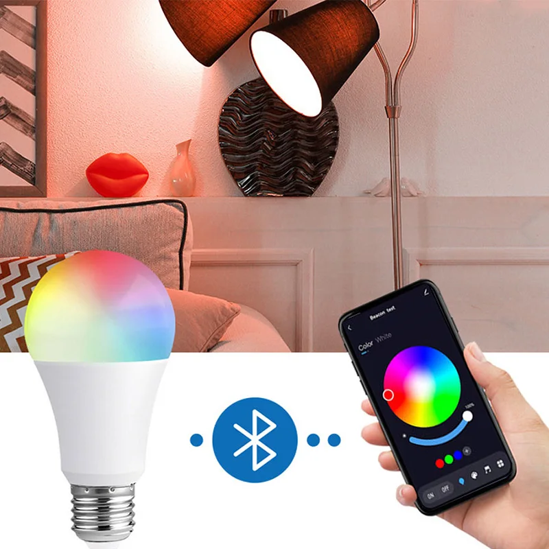 

Smart Bulb Lamp E27 E26 B22 10W Tuya Bluetooth Bulb Lamp Beacon Intelligent Corlorful Dimmable Timer Function RGB+CW+WW