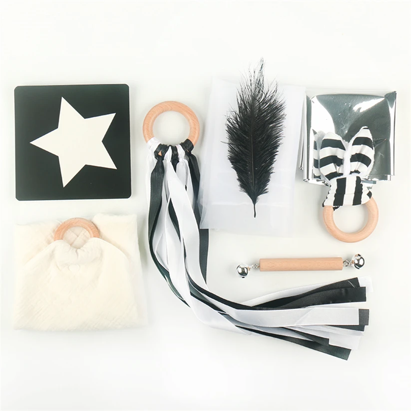 

Материалы Монтессори, черно-белая сенсорная коробка, Обучающие игрушки Монтессори, 2 года обучения, рождественский подарок D86Y