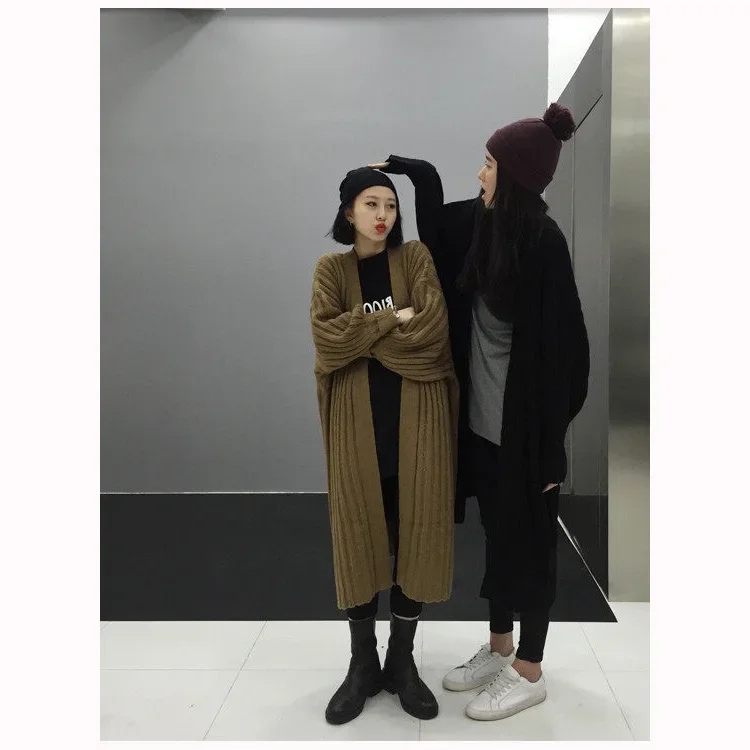 Плюс размер Ретро Японская свободная длинная верхняя одежда больших размеров