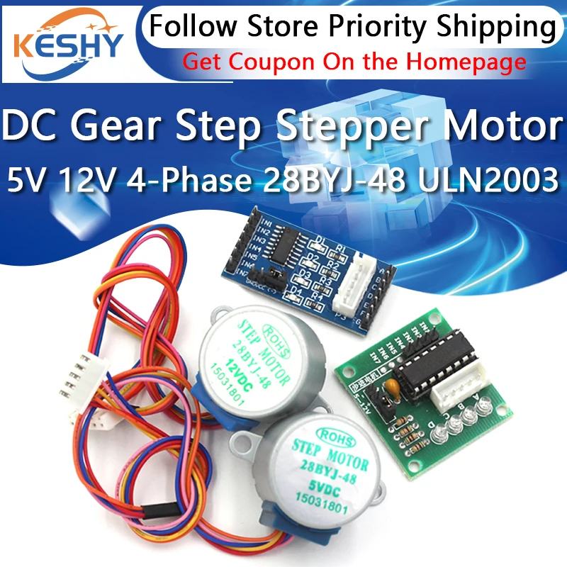 5 в 4-фазный 28BYJ-48 DC Шестеренчатый шаговый двигатель ULN2003 драйвер платы PIC MCU DIY